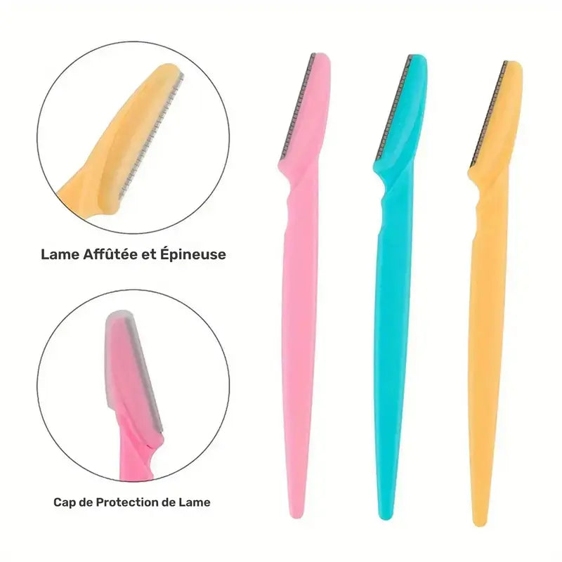 Lot de 12 Rasoirs Visage Femme – Lames Douces pour Sourcils, Duvet & Peau Sensible