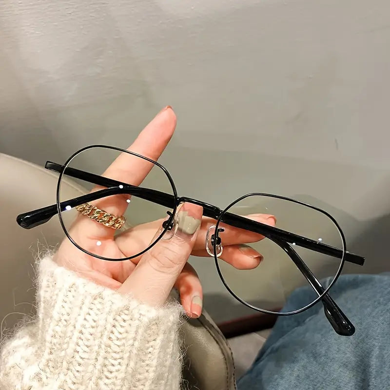Lunettes femme rondes rétro – Monture fine noire élégante et tendance