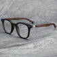 Lunettes homme vintage – Monture carrée marron avec branches effet bois tendance