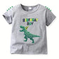 Chemise garçon grise motif dinosaure Birthday Boy, coloris Blanc
