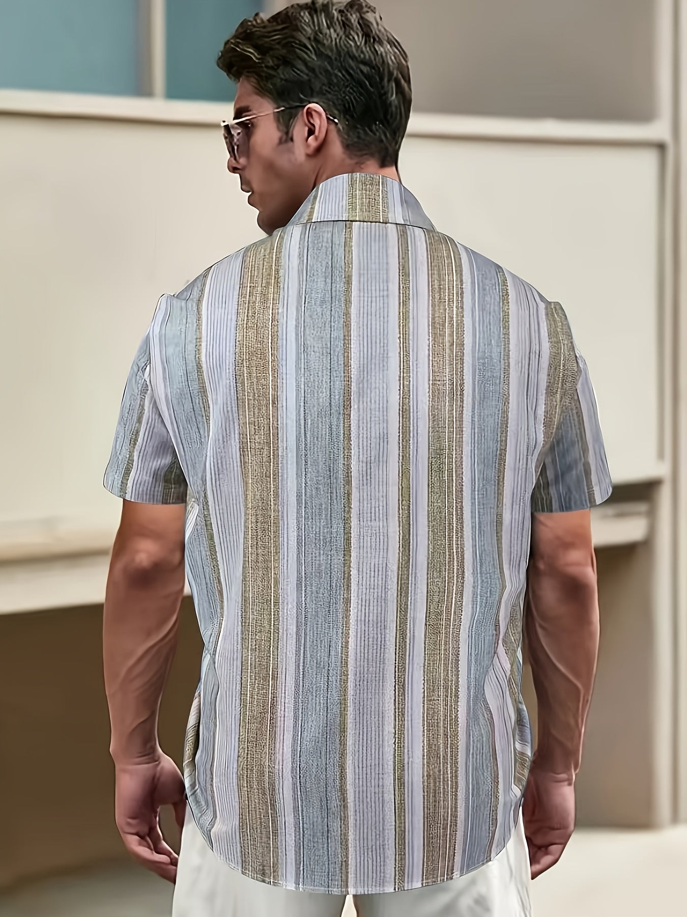 Chemise décontractée à rayures pour homme