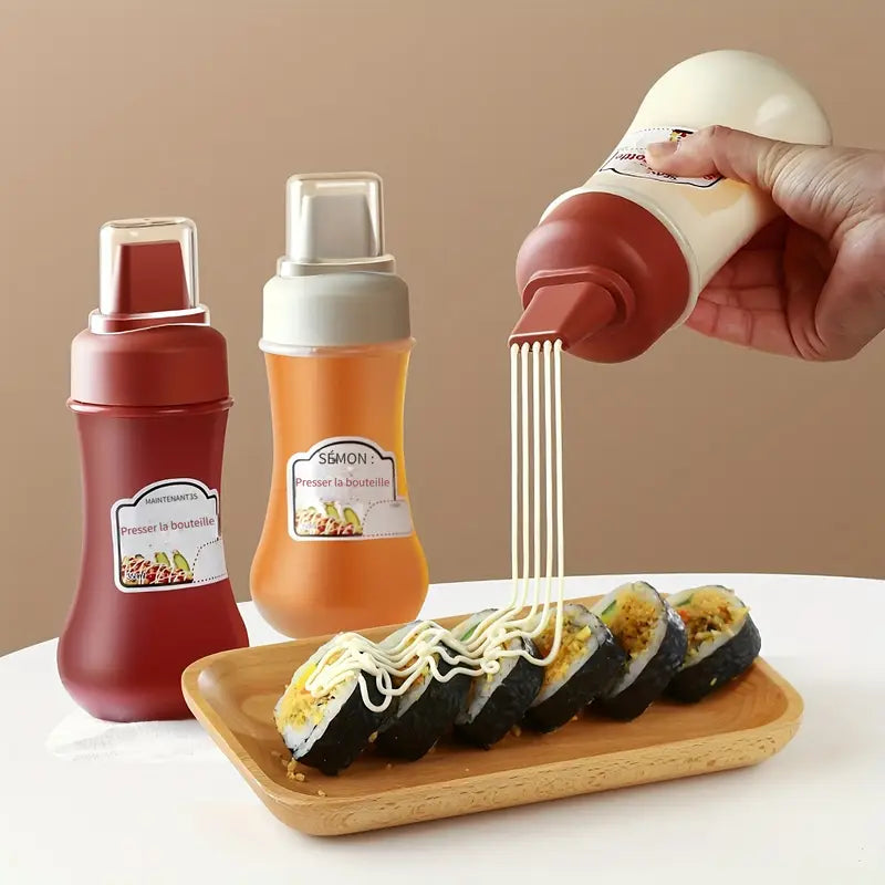 Bouteille Doseuse Graduée 250ml – Distributeur de Sauces et Condiments avec Bouchon Hermétique