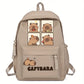 Sac à Dos Enfant Capybara – Cartable Maternelle et Primaire Léger, coloris Marron