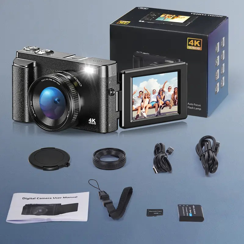 Appareil Photo Numérique 4K UHD – Écran Rotatif & Zoom HD | Idéal Vlog & Sport