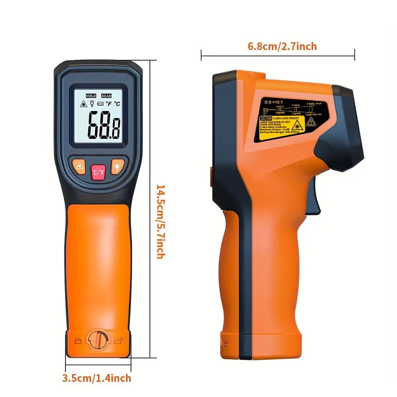 Thermomètre Infrarouge Digital - Pistolet de Mesure de Température Laser Haute Précision, Écran LCD Rétroéclairé, Plage Étendue pour Cuisine, Bricolage et Extérieur