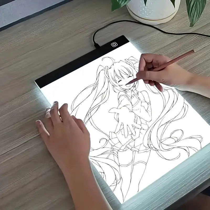 Tablette Lumineuse A4 LED USB – Plaque à Dessin et Calque pour Croquis, Calligraphie et Loisirs Créatifs