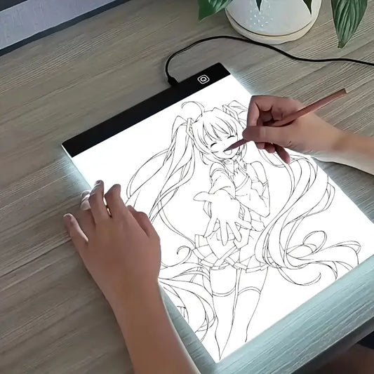 Tablette Lumineuse A4 LED USB – Plaque à Dessin et Calque pour Croquis, Calligraphie et Loisirs Créatifs