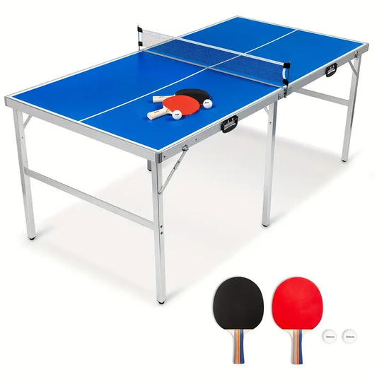 Table de ping-pong pliante avec raquettes et balles – Set complet pour jeu intérieur et extérieur