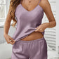 Pyjama Sexy Femme en Satin – Ensemble Lingerie de Nuit 2 Pièces avec Débardeur à Bretelles et Short Dentelle