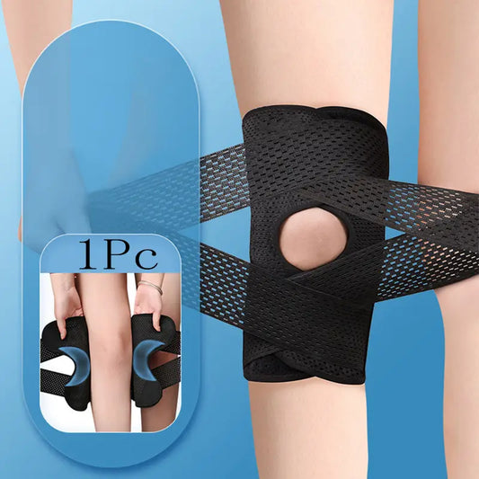 Genouillère de Maintien Réglable avec Sangles – Protection Articulaire Antidérapante pour Sport, Travail ou Rééducation