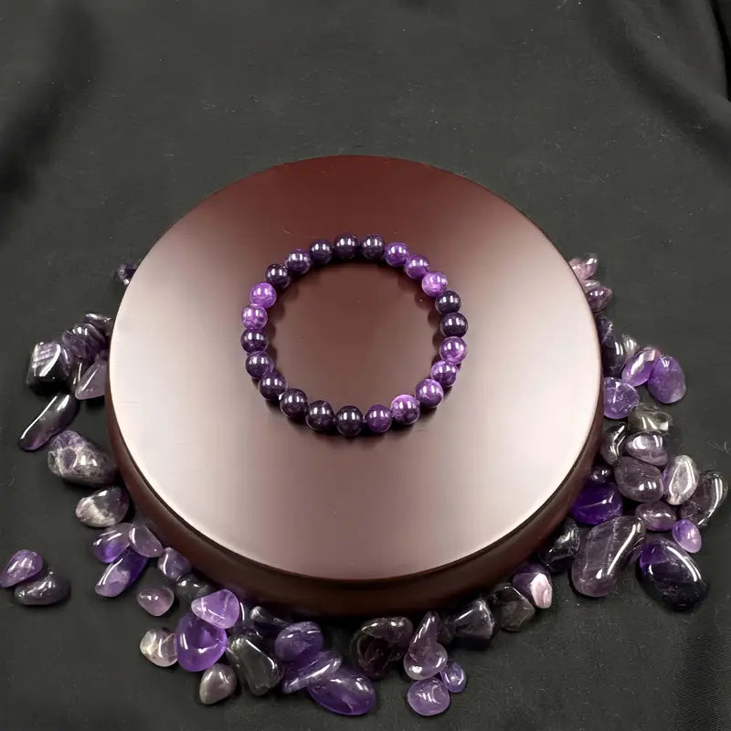 Bracelet en Améthyste Naturelle – Apaisement, Énergie Positive et Bien-Être Émotionnel