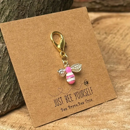 Porte-clés Abeille Dorée avec Carte Message – Cadeau Symbolique Inspirant 'Just Bee Yourself