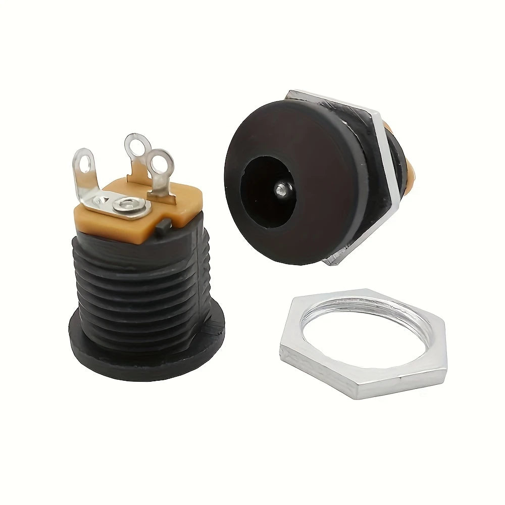 Lot de 10 Connecteurs DC 5.5x2.1 mm – Fiches Mâles et Femelles à Souder pour Alimentation LED, Arduino, CCTV