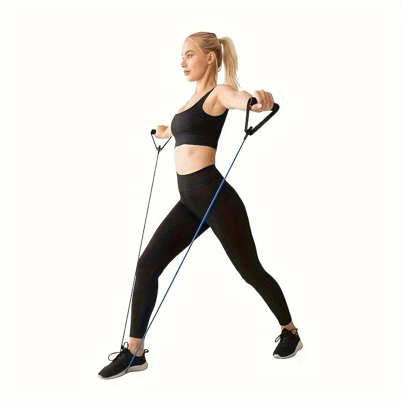 Élastique de Résistance avec Poignées – Bande de Musculation pour Entraînement Yoga, Fitness et Renforcement Musculaire