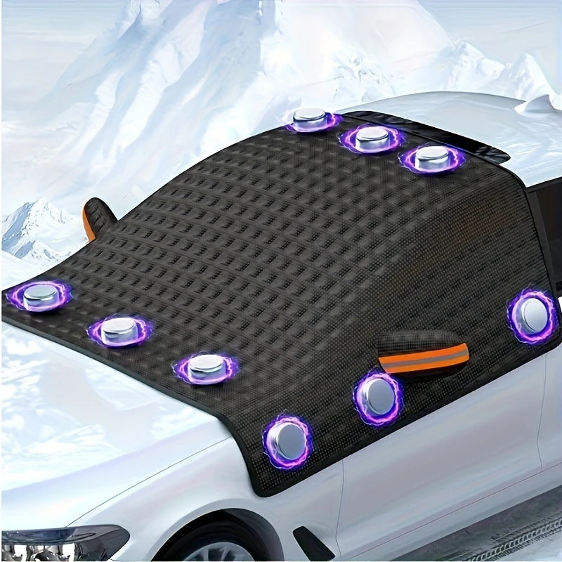 Protection Pare-Brise Voiture Hiver – Couverture Anti-Neige et Givre avec Fixation Sécurisée