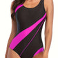 Maillot de Bain Femme Une Pièce Sport – Design Sculptant à Rayures Contrastées