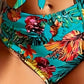 Bas de Bikini Femme Tropical – Taille Haute à Imprimé Floral, Look Exotique et Élégant
