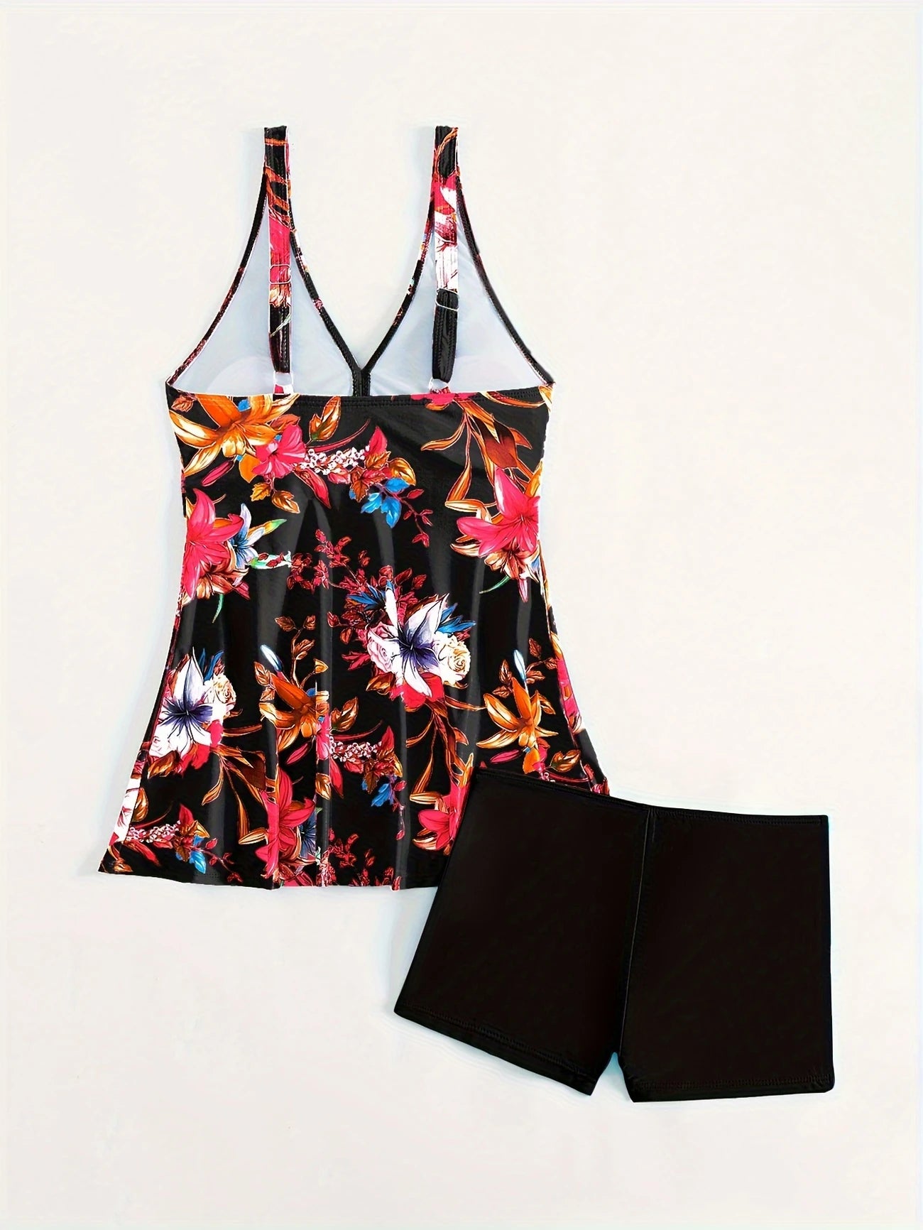 Tankini femme floral avec short intégré – Confort et style pour toutes vos baignades