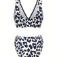 Bikini Femme Taille Haute Léopard – Maillot de Bain Deux Pièces Élégant et Tendance