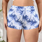 Shorty de bain taille haute pour femme pulpeuse – Imprimé tropical bleu, coupe flatteuse et couvrante