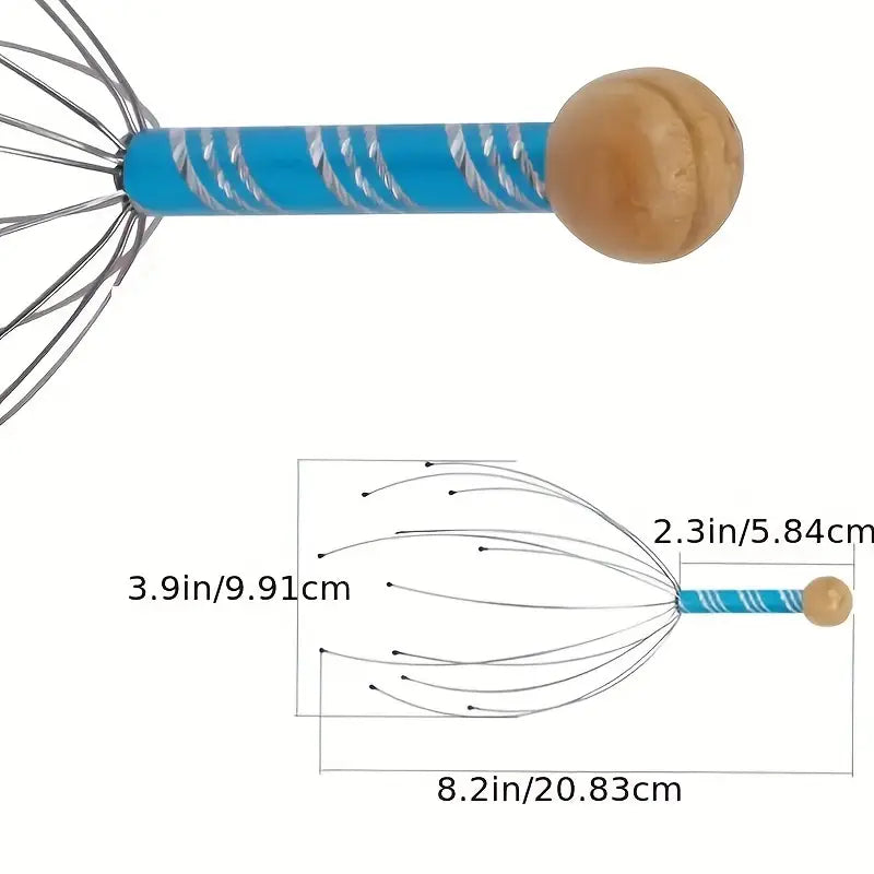 Gratte-Tête Relaxant en Métal – Stimulateur de Cuir Chevelu pour Massage Antistress et Détente Immédiate