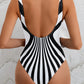Maillot de bain une pièce illusion optique – Effet ventre plat et look rétro chic