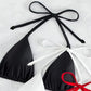 Haut de Bikini Femme Triangle – Lot de Basiques Indémodables à Nouer (Noir, Blanc, Rouge)