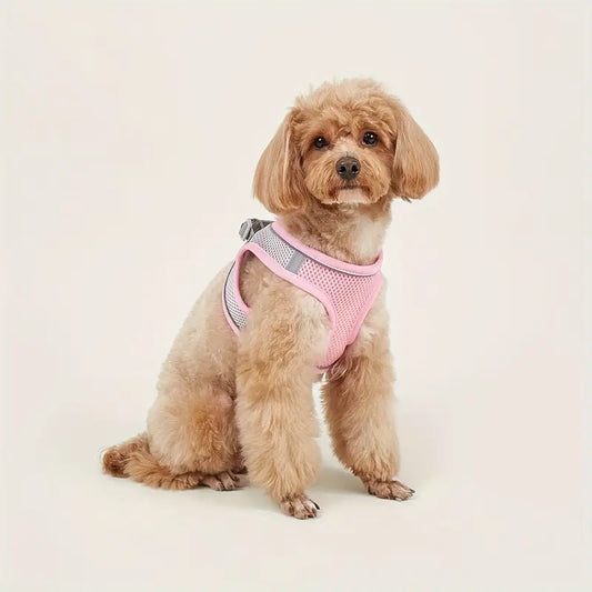 Harnais Respirant pour Chien – Gilet de Sécurité Réfléchissant Confortable pour Petits et Moyens Chiens