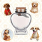Bouteille Souvenir en Verre en Forme de Cœur – Urne Commémorative pour Poils ou Cendres d’Animal – Pendentifs Aile & 'My Cat