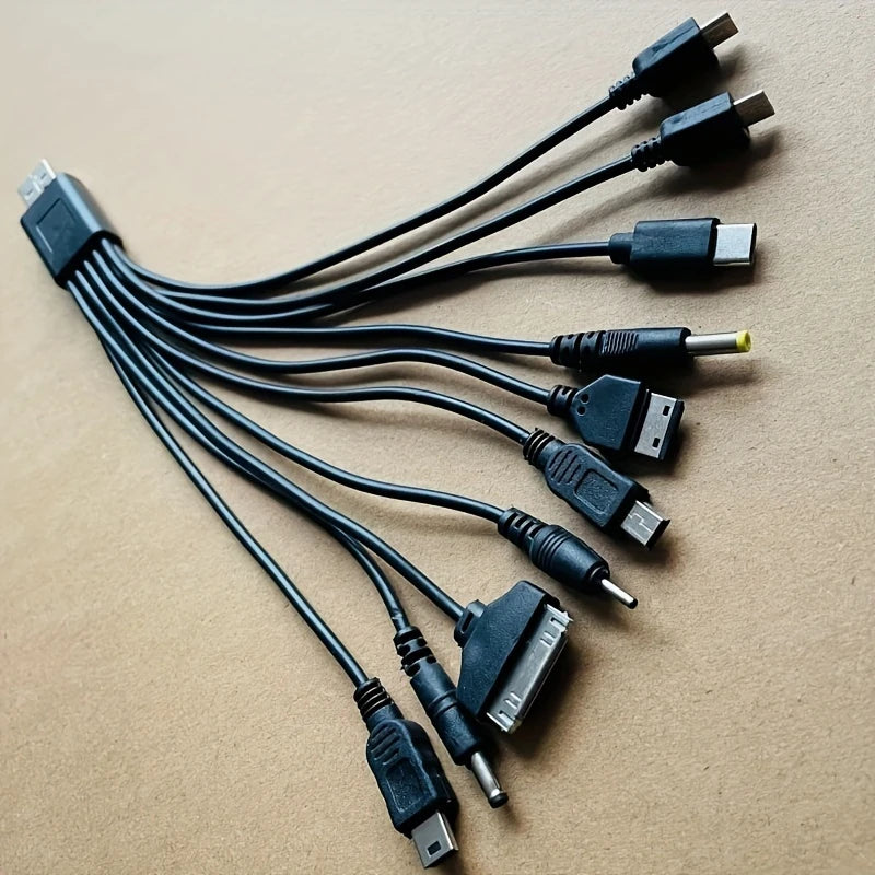 Câble USB Multi-Connecteurs 10 en 1 – Charge Universelle pour Anciens et Nouveaux Appareils