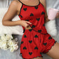 Pyjama Femme Été Débardeur & Short – Ensemble Léger Imprimé Cœurs, Lingerie de Nuit Douce & Féminine