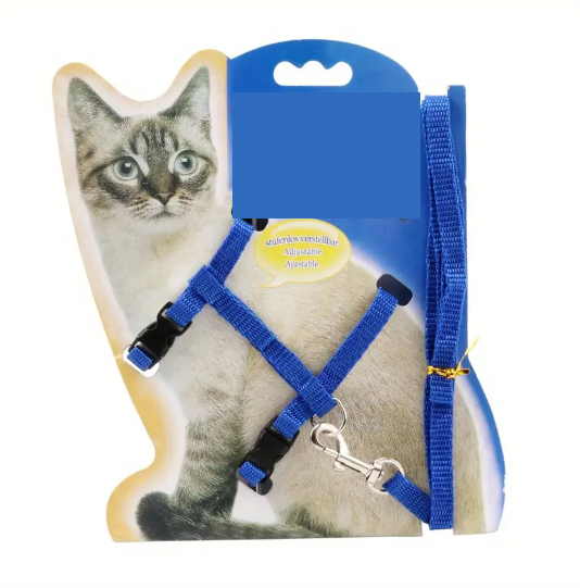 Harnais et Laisse Réglables pour Chat – Ensemble Léger et Sécurisé pour Promenade ou Transport
