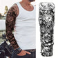 Tatouages Temporaires Bras Complet – Lot de 10 Manches Tattoo Réalistes Noirs & Gris | Effet 3D, Waterproof & Longue Durée – Style Crâne, Horloge, Aigle, Guerrier
