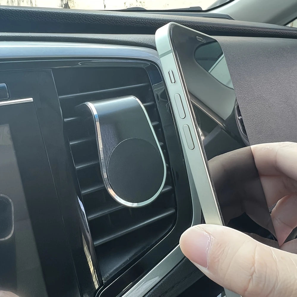 Support Magnétique pour Téléphone – Fixation Pratique pour Voiture, Montage Facile sur Grille d'Aération