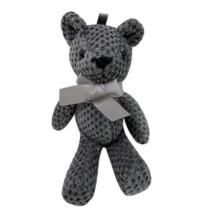 Peluche Ours Tricoté pour Petits Animaux – Jouet Doux et Apaisant avec Nœud Élégant
