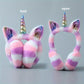 Cache-Oreilles Licorne Femme & Enfant – Pliable, Multicolore en Fausse Fourrure, Ultra Doux et Fantaisie