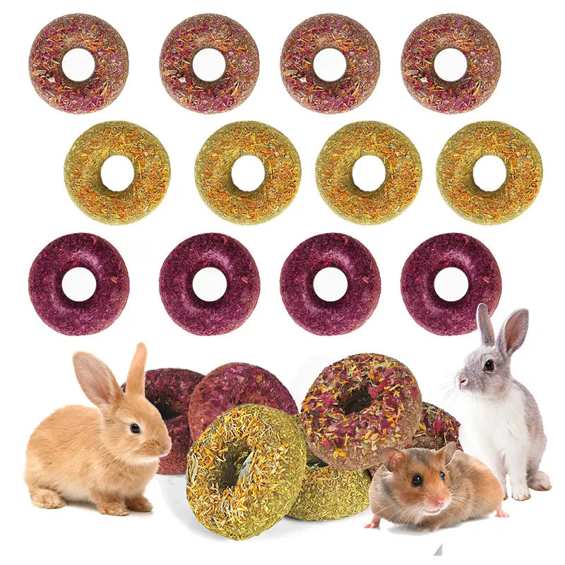 Friandises Suspendues Naturelles pour Lapins, Cochons d’Inde et Hamsters – Mélange de Fleurs Séchées, 12 Pièces