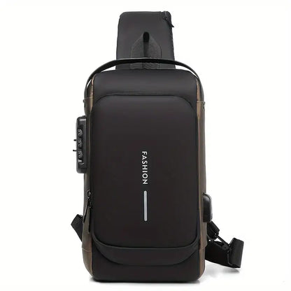 Sac Bandoulière Antivol pour Homme – Sac à Dos Compact USB pour Voyage, Randonnée ou Usage Quotidien