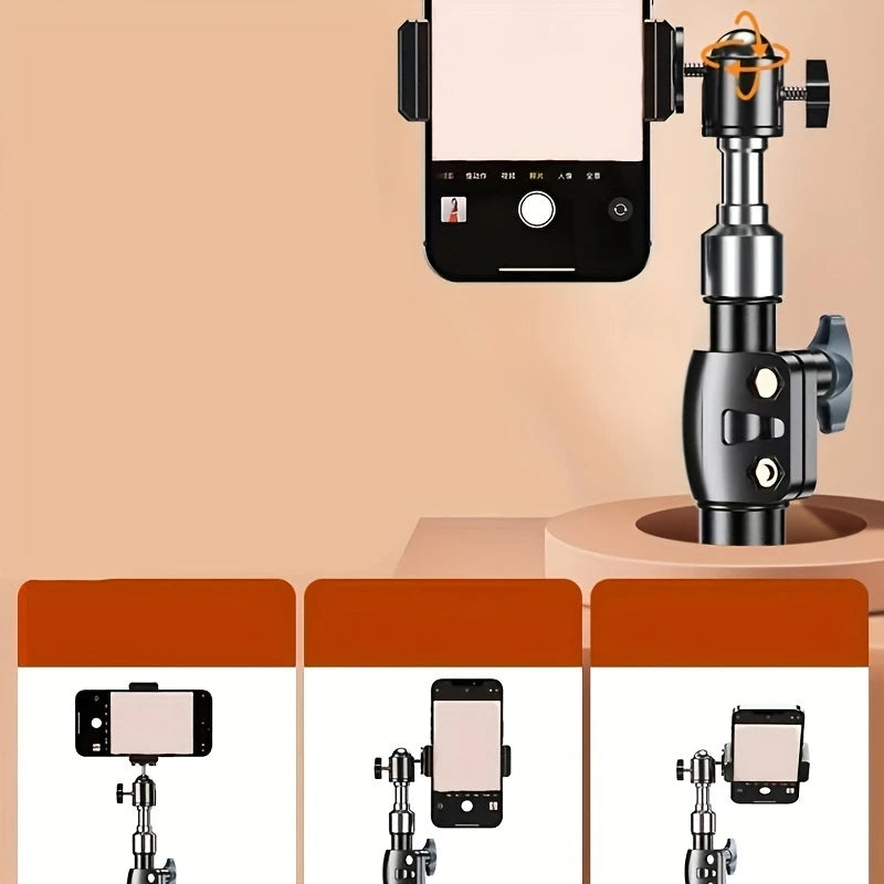 Trépied Téléphone et Support Multiphonique – Support Réglable avec Anneau Lumineux pour Séances Photo et Vidéo