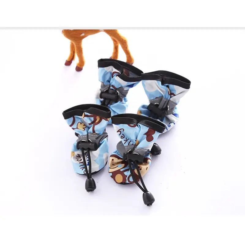 Bottines Imperméables Antidérapantes pour Chien – Chaussures de Protection Hiver avec Motif Singe – Accessoires Mignons et Pratiques pour Animaux