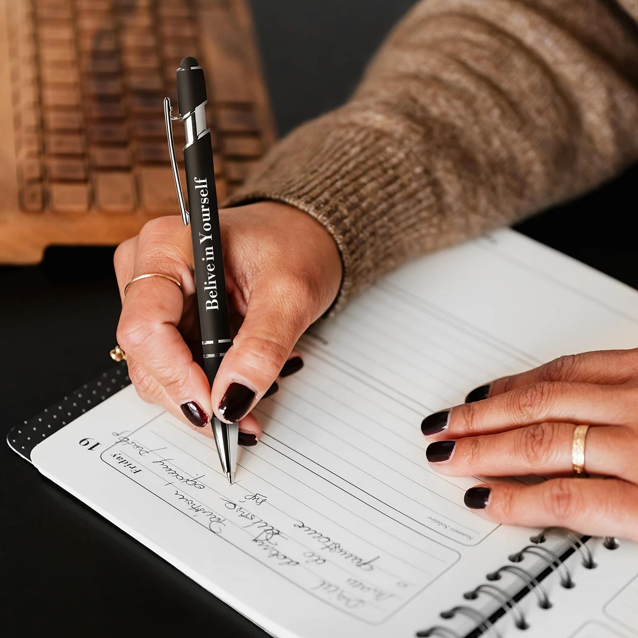 Lot de 20 Stylos Personnalisés avec Texte – Stylo Bille + Stylet Tactile – Idéal Entreprises, Mariages, Événements
