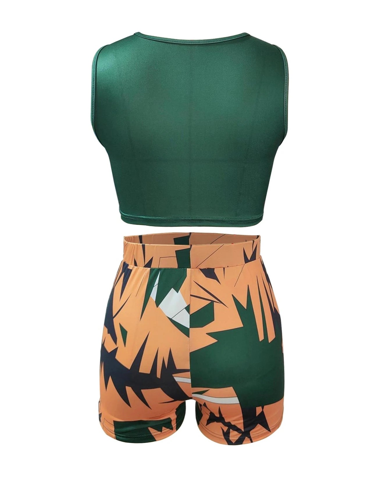 Short de Plage Femme Imprimé Graphique – Taille Haute Moulante, Style Sexy & Estival