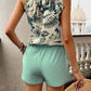Short de Plage Femme Vert Menthe – Taille Haute à Ceinture Nouée, Léger & Élégant pour l’Été