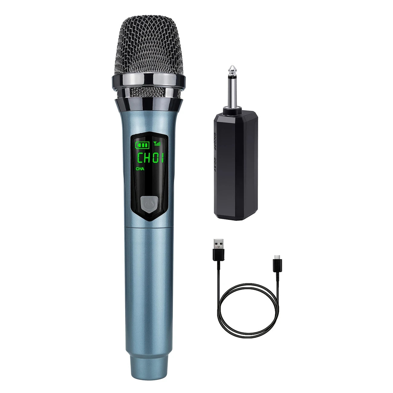 Pack de 1, 2 Micros Sans Fil UHF avec Récepteur USB – Microphones Rechargeables pour Karaoké, Événements & Studio