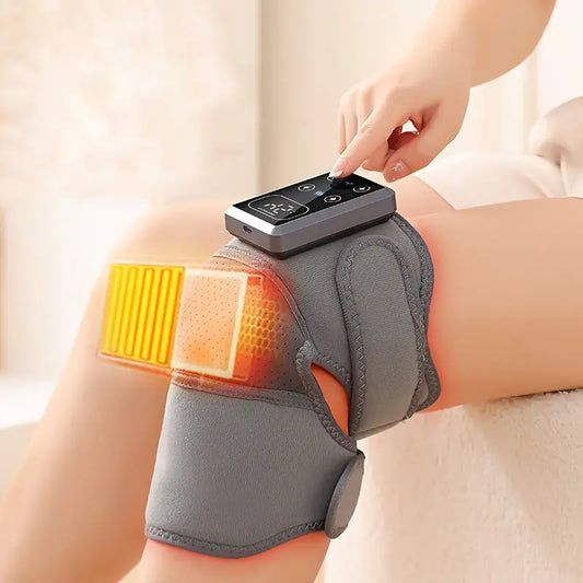 Masseur Électrique Chauffant pour Genou – Soulagement de la Douleur Articulaire, Infrarouge et Vibrations Thérapeutiques