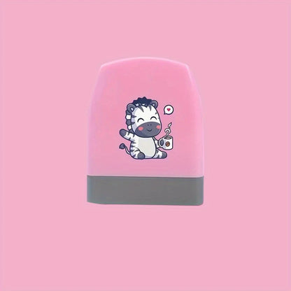 Tampon Encreur Personnalisé pour Enfant – Design Chat/Dinosaure/Zèbre Mignon – Idéal pour Fournitures et Cahiers