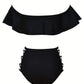 Ensemble Maillot de Bain Femme à Volants – Haut Épaules Dénudées & Culotte Taille Haute à Lanières