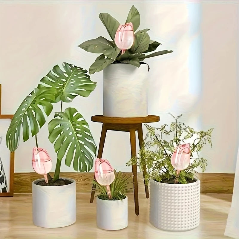 Bulbes d’Arrosage Automatique en Forme de Tulipe – Lot de 1/2/4 Goutteurs Décoratifs pour Plantes en Pot