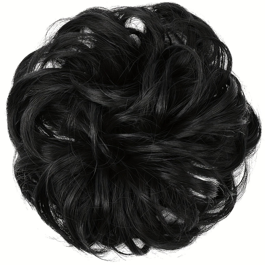 Chignon Postiche Naturel – Extension Cheveux Facile à Fixer, coloris Noir de jais