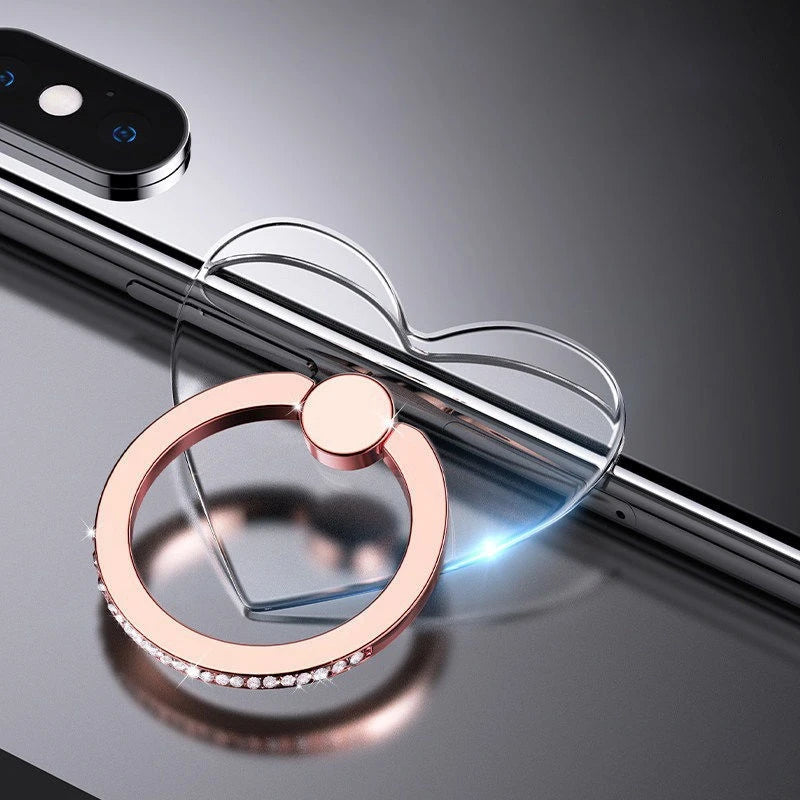 Support de Téléphone avec Anneau Rotatif et Décor Cristal – Accessoire Pratique et Élégant pour Coque